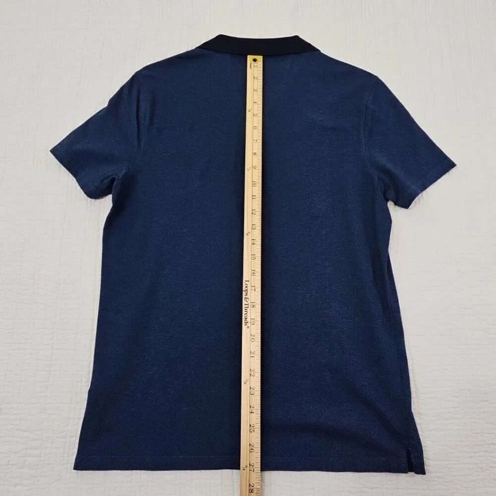 Banana Republic Luxury Touch Polo Tennis Golf Shirt‎ Men's M Medium Blue EUC LN